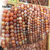 Mamiam Fire Agate Beads 6-14mm Smooth Stone DIY Jewelry Making