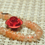 Mamiam Natural Sunstone Faceted Rondelle Beads 2x3mm