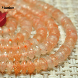Mamiam Natural Sunstone Faceted Rondelle Beads 2x3mm