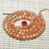 Mamiam Natural A+ Golden Sunstone Faceted Square Beads 3.8mm Loose Stone
