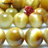 Golden Tiger Eye Beads 8-12mm Smooth Loose Stone Diy Bracelet Necklace