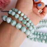 Green Angelite Beads Smooth Round Stone DIY Jewelry Making