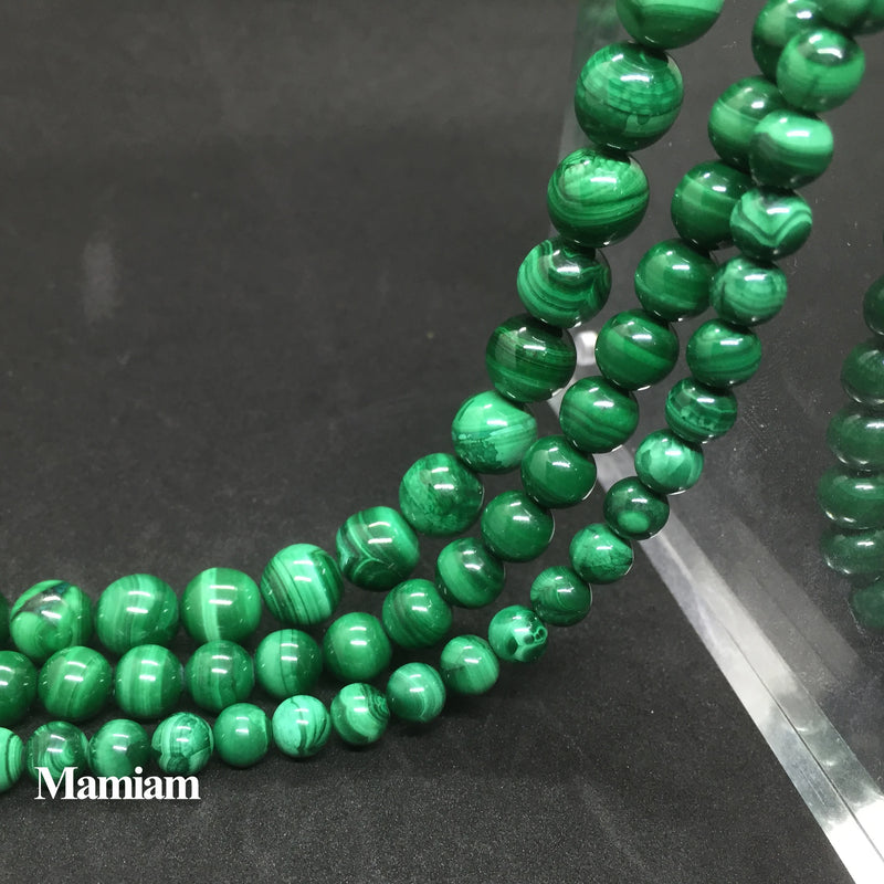 Green Malachite Round Crystal Beads 6-10mm Stone DIY Bracelet Necklace