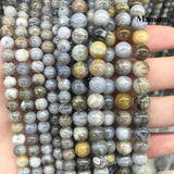 Mamiam Grey Bamboo Leaf Agate Beads Diy Bracelet Necklace