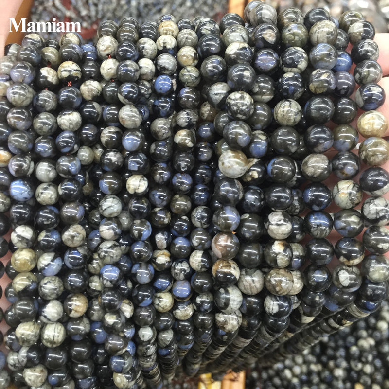 Mamiam Natural Grey Opal Beads 6mm 8mm 10mm DIY Bracelet Necklace Gemstone Gift