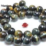 Mamiam Natural Hawk's Eye Beads 10mm - DIY Bracelet Necklace Gemstone