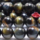 Mamiam Natural Hawk's Eye Beads 10mm - DIY Bracelet Necklace Gemstone