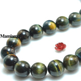Mamiam Natural Hawk's Eye Beads 10mm - DIY Bracelet Necklace Gemstone