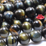 Mamiam Natural Hawk's Eye Beads 10mm - DIY Bracelet Necklace Gemstone