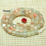 Mamiam Natural A+ Mixed Moonstone Faceted Square Beads 4.2mm Loose Stone