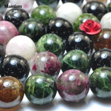 Mamiam Natural Mixed Tourmaline Beads 9.5-10mm DIY Jewelry Making