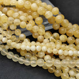 Mamiam Natural A Orange Yellow Calcite Beads Smooth Round Loose Stone Diy