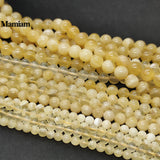Mamiam Natural A Orange Yellow Calcite Beads Smooth Round Loose Stone Diy
