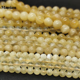Mamiam Natural A Orange Yellow Calcite Beads Smooth Round Loose Stone Diy