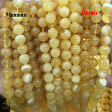 Mamiam Natural A Orange Yellow Calcite Beads Smooth Round Loose Stone Diy