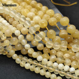 Mamiam Natural A Orange Yellow Calcite Beads Smooth Round Loose Stone Diy