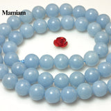 Mamiam Natural Peru Angelite Beads 6mm 8mm Round Stone DIY Jewelry