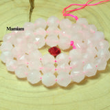 Pink Rose Quartz Crystal Beads 8mm Diamond Faceted Round Stone
