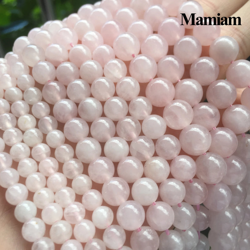 Rose Quartz Crystal Beads Round Stone DIY Bracelet Necklace Gemstone Gift