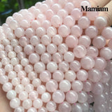 Rose Quartz Crystal Beads Round Stone DIY Bracelet Necklace Gemstone Gift