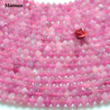 Mamiam Natural Pink Tourmaline Faceted Rondelle Disc Beads 3x4mm