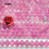 Mamiam Natural Pink Tourmaline Faceted Rondelle Disc Beads 3x4mm