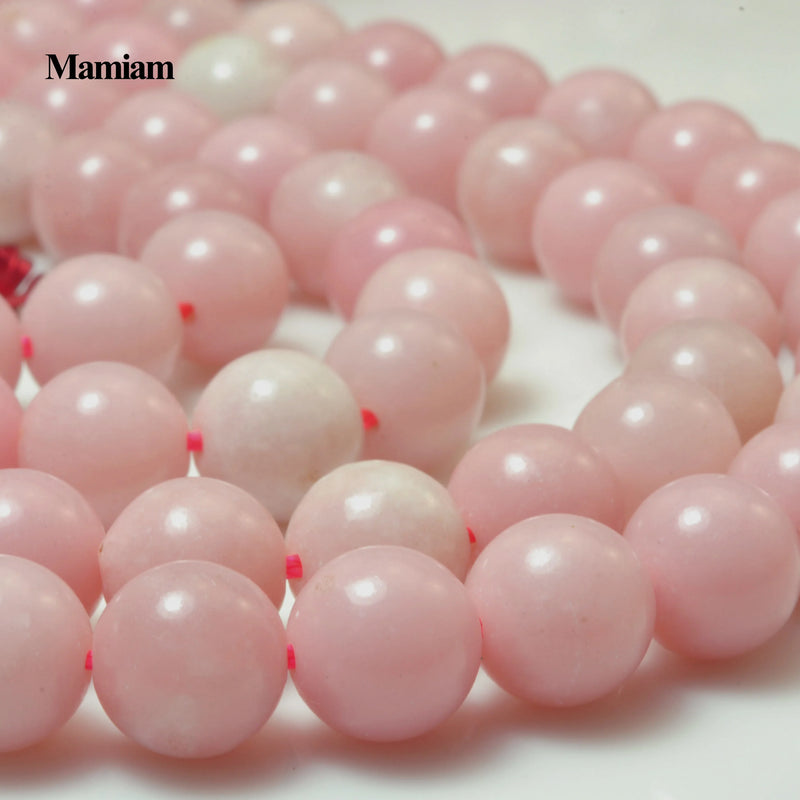 Mamiam Natural Pink Opal Beads 6mm 8mm Round Stone DIY Jewelry Making