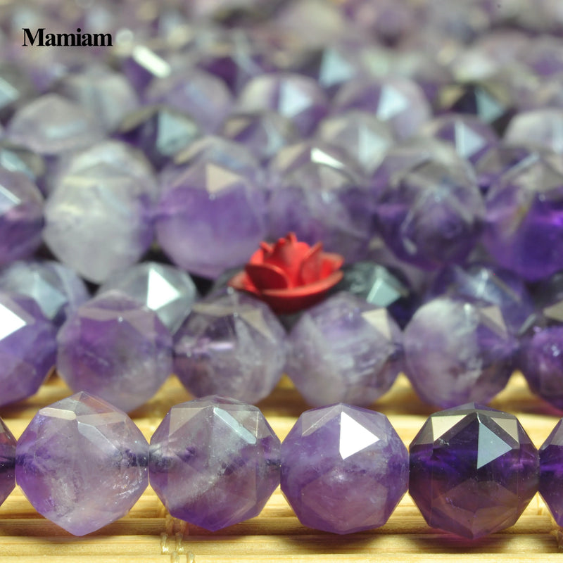 Natural Purple Amethyst Quartz Crystal Beads 7.5mm DIY Jewelry