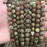 Mamiam Natural Rhyolite Beads 6mm 8mm 10mm Smooth Round Stone