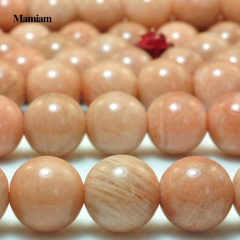 Mamiam Natural Sunstone Beads 6mm 8mm 10mm Round Stone Diy Bracelet Necklace