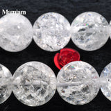 Cracked Crystal Quartz Beads Smooth Loose Stone DIY Bracelet Necklace