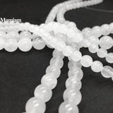 Natural A Jade Beads Round Loose Stone 6-12mm DIY Jewelry Gemstone