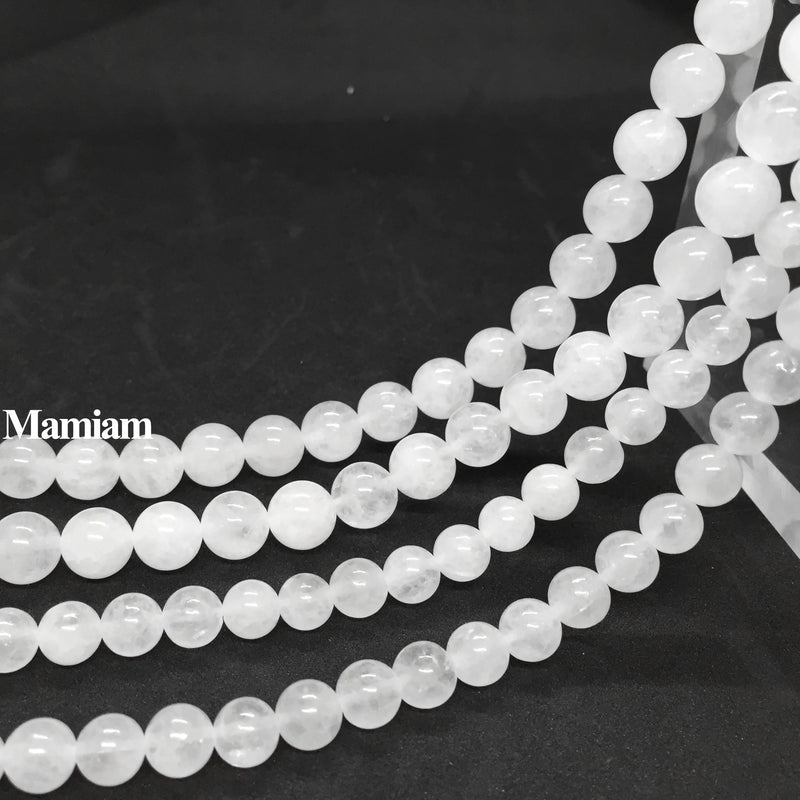 Natural A Jade Beads Round Loose Stone 6-12mm DIY Jewelry Gemstone