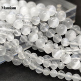 Selenite Calcite Beads Smooth Round Loose Stone DIY Bracelet Necklace