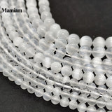 Selenite Calcite Beads Smooth Round Loose Stone DIY Bracelet Necklace