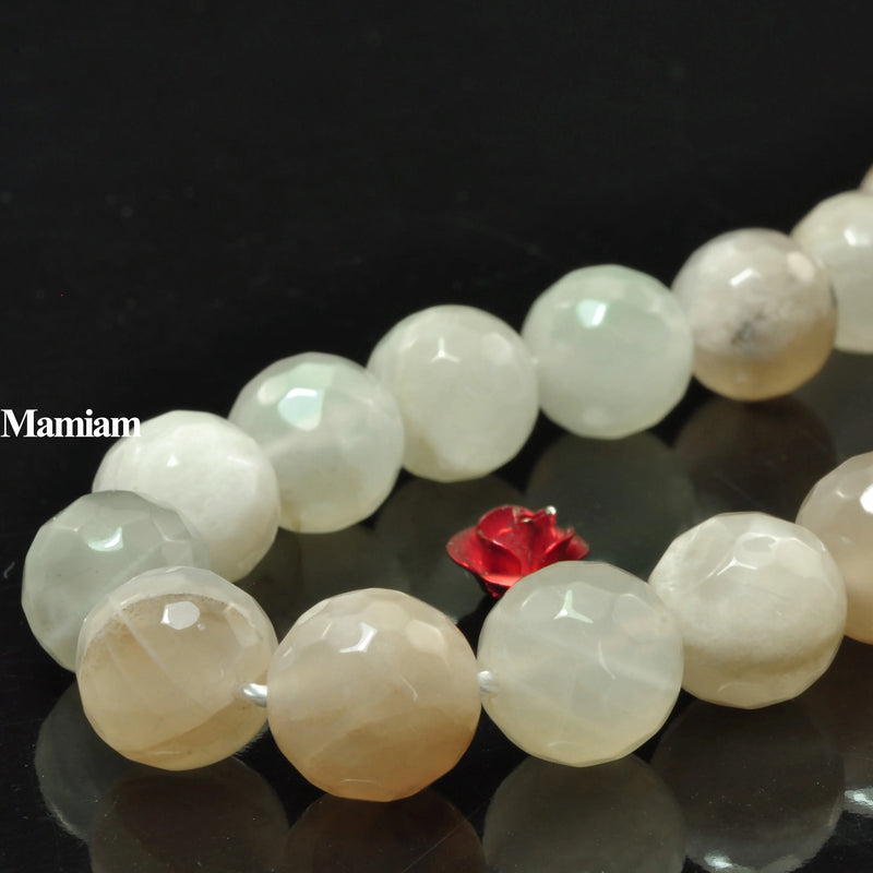 Yellow Moonstone Faceted Round Stone Beads 8mm 10mm