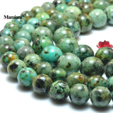Natural Africa Turquoise Smooth Round Loose Stone Beads 6-10mm
