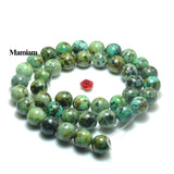 Natural Africa Turquoise Smooth Round Loose Stone Beads 6-10mm