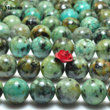 Natural Africa Turquoise Smooth Round Loose Stone Beads 6-10mm