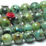 Natural Africa Turquoise Smooth Round Loose Stone Beads 6-10mm