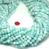 Natural Amazonite Faceted Round Charm Beads 3.7mm Gemstone