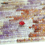 Mamiam Auralite 23 Quartz Crystal Rondelle Beads 2x3.6mm DIY Jewelry Making