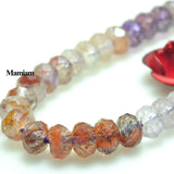 Mamiam Auralite 23 Quartz Crystal Rondelle Beads 2x3.6mm DIY Jewelry Making