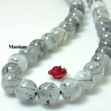 8mm Rutilated Quartz Crystal Beads for DIY Jewelry Making