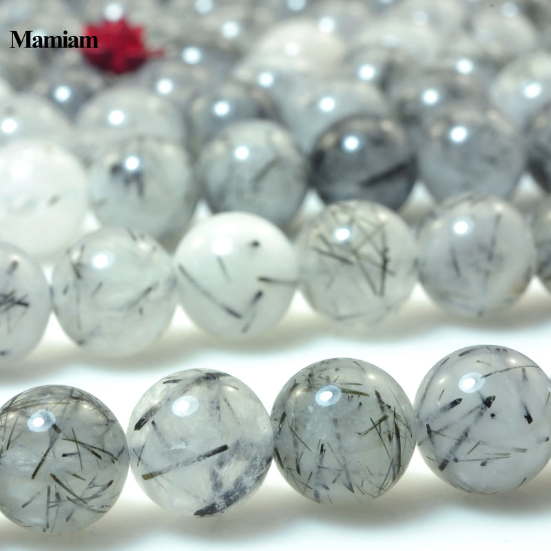 8mm Rutilated Quartz Crystal Beads for DIY Jewelry Making