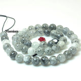8mm Rutilated Quartz Crystal Beads for DIY Jewelry Making
