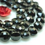 Mamiam Natural Spinel Faceted Flat Round Coin Beads 4mm