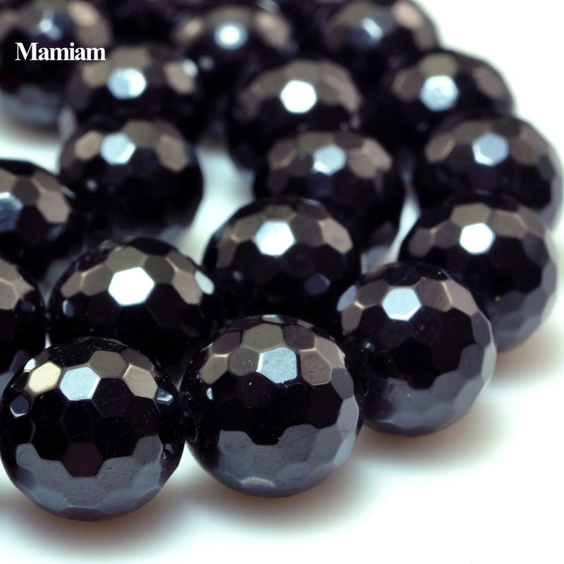 Natural Tourmaline Faceted Round Beads 6mm 8mm 10mm Loose Stone