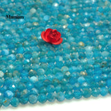 Natural Apatite Faceted Round Beads 3mm DIY Bracelet Necklace Jewelry Making