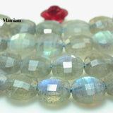 Mamiam Natural Flash Labradorite Faceted Round Coin Beads